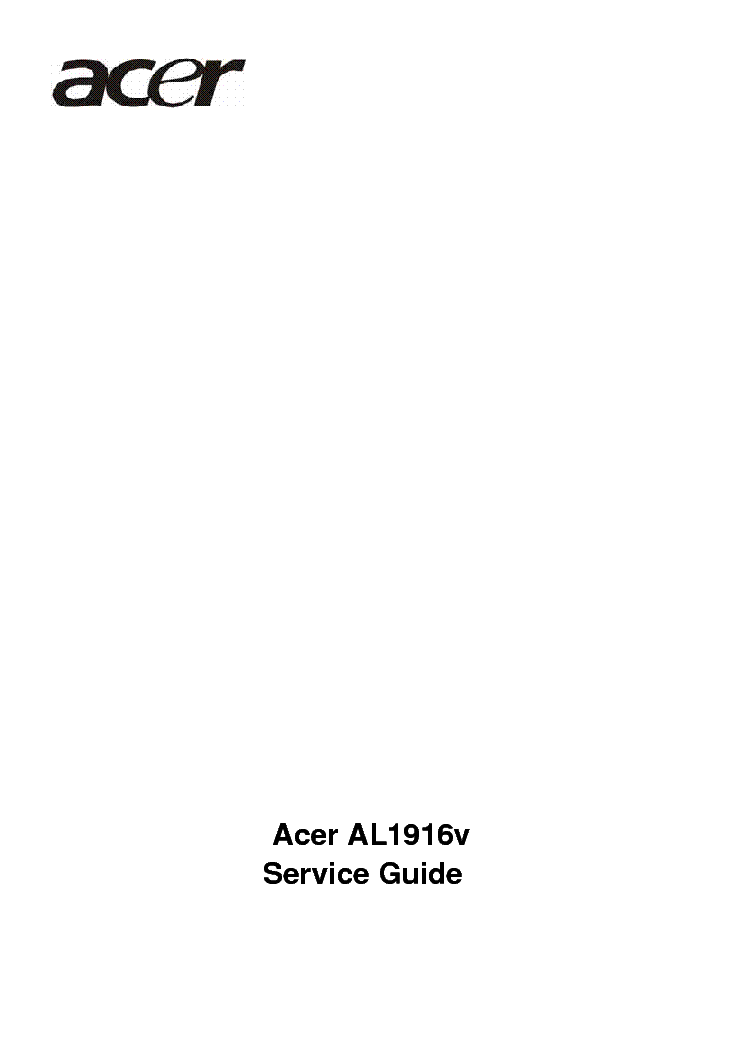 ACER AL1916V service manual