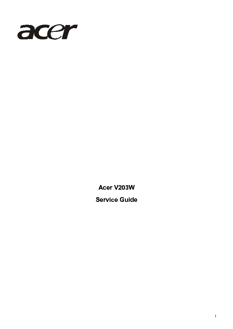 ACER V203W SERVICE-GUIDE Service Manual download, schematics, eeprom ...