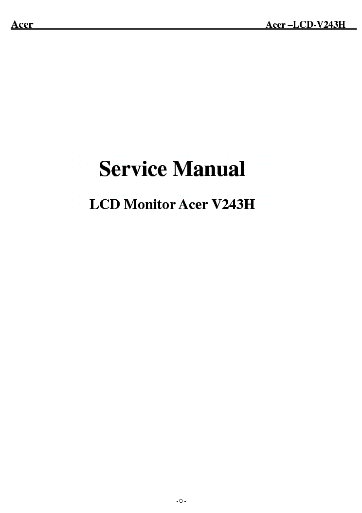 ACER V243H Service Manual download, schematics, eeprom, repair info for