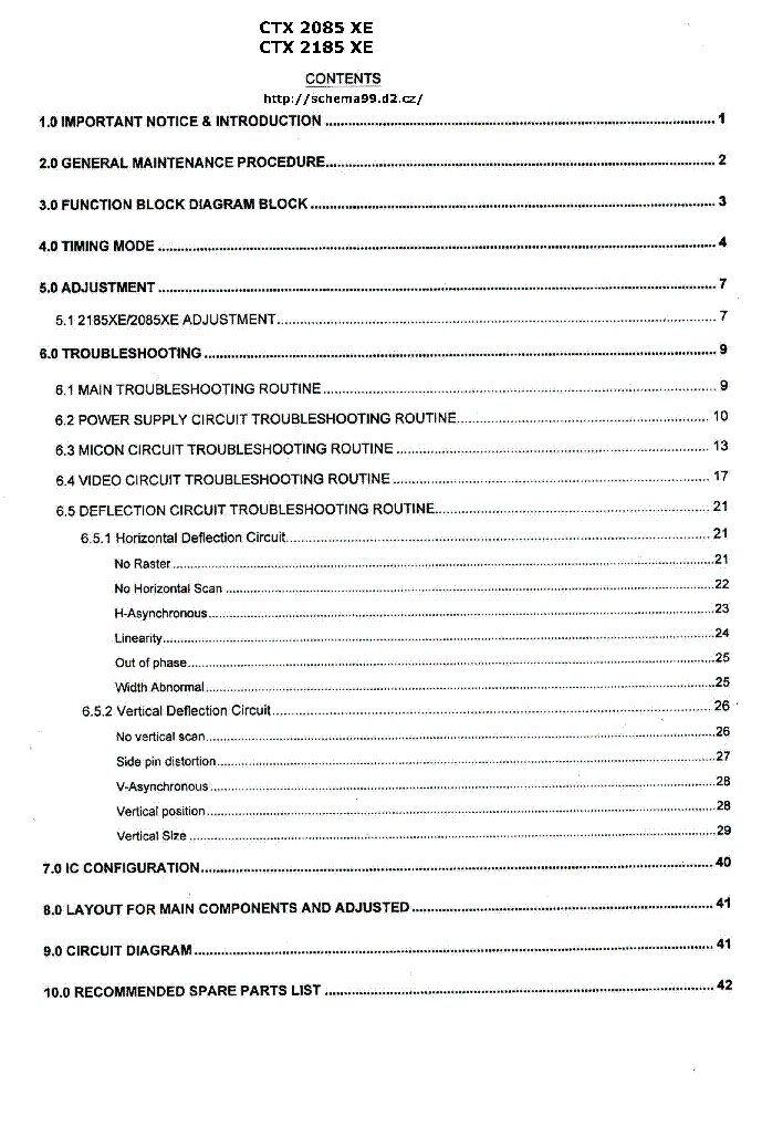 CTX 2085 XE 2185 XE service manual