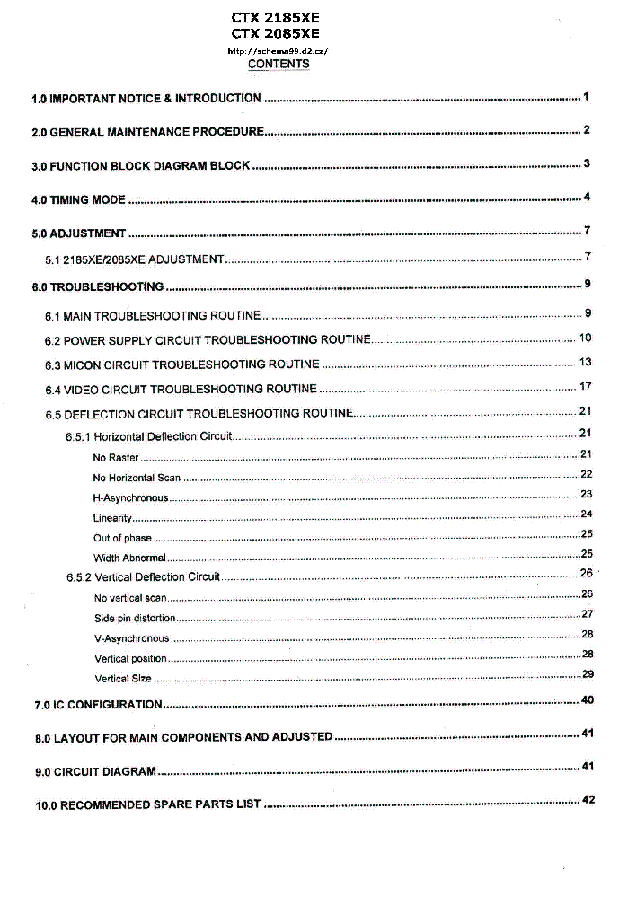 CTX 2185XE 2085XE service manual