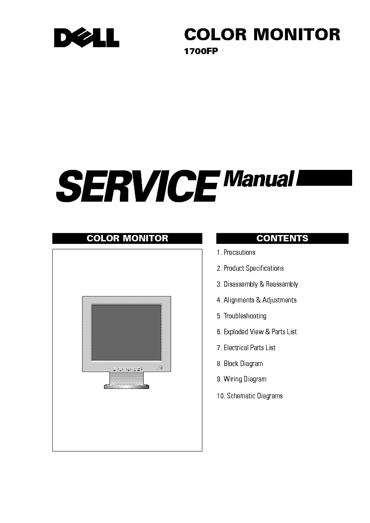 DELL 1700FP service manual (1st page)