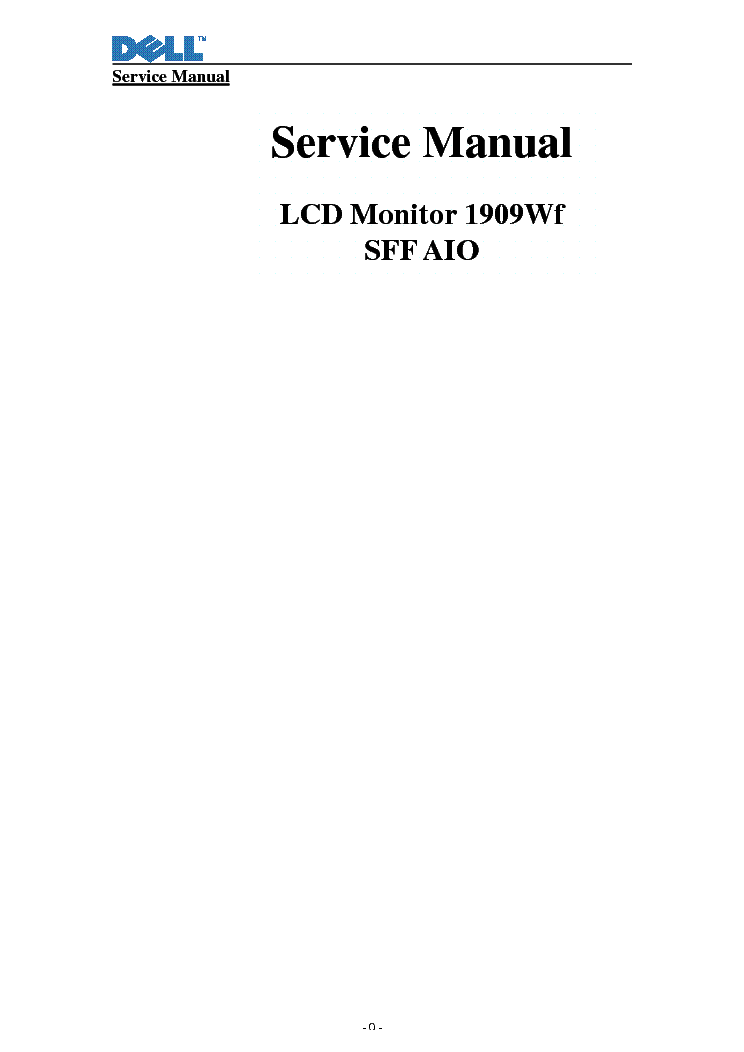 DELL 1909WF LCD MONITOR service manual (1st page)