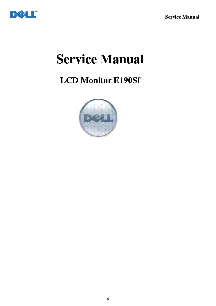DELL E190SF LCD MONITOR LCD MONITOR service manual (1st page)