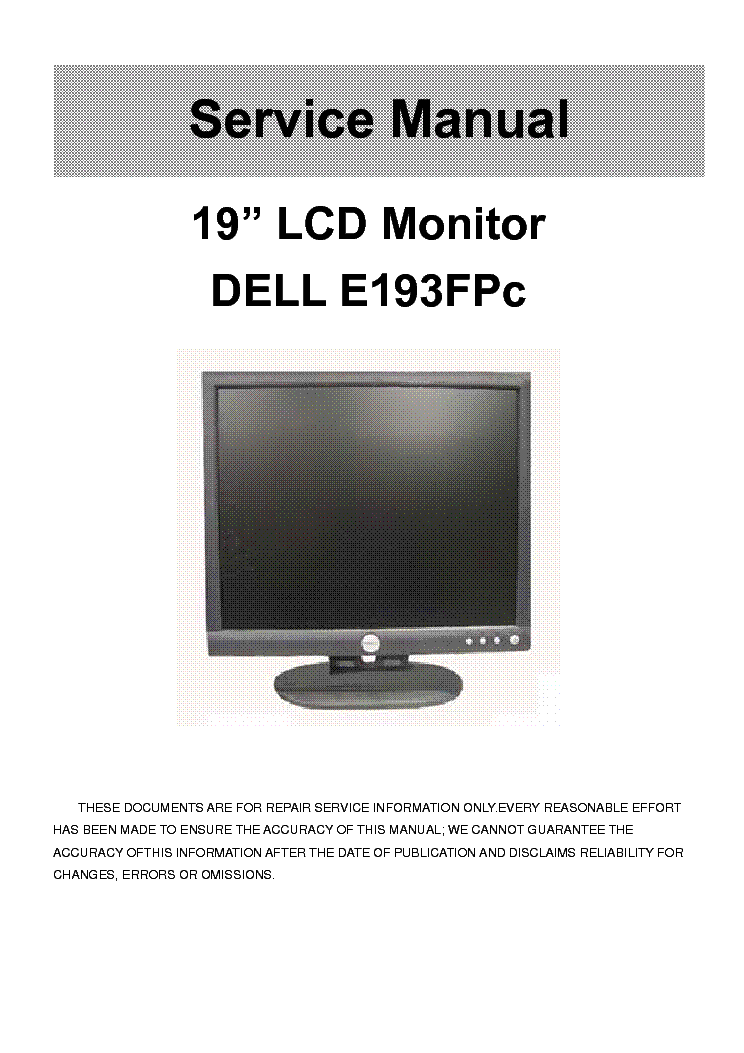 DELL E193FPC SM service manual (1st page)