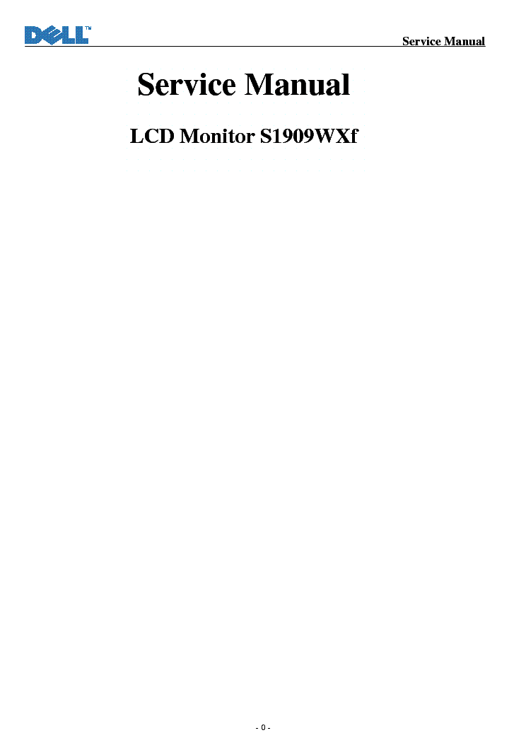 DELL S1909WXF LCD MONITOR service manual (1st page)