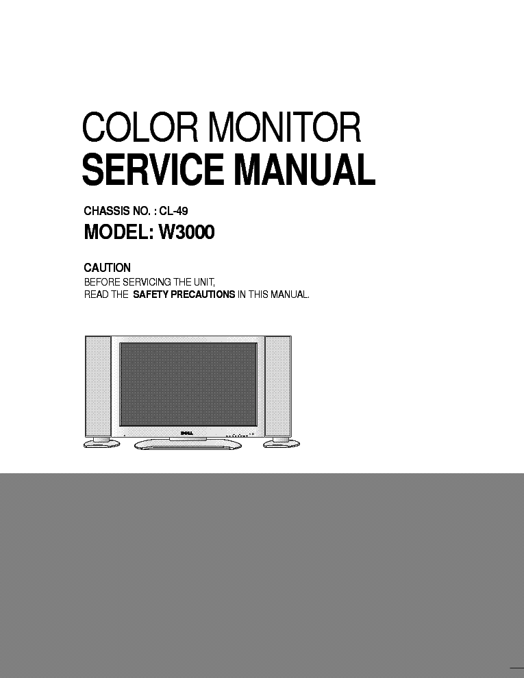 DELL W3000 CHASSIS CL49 LCD MONITOR service manual (1st page)