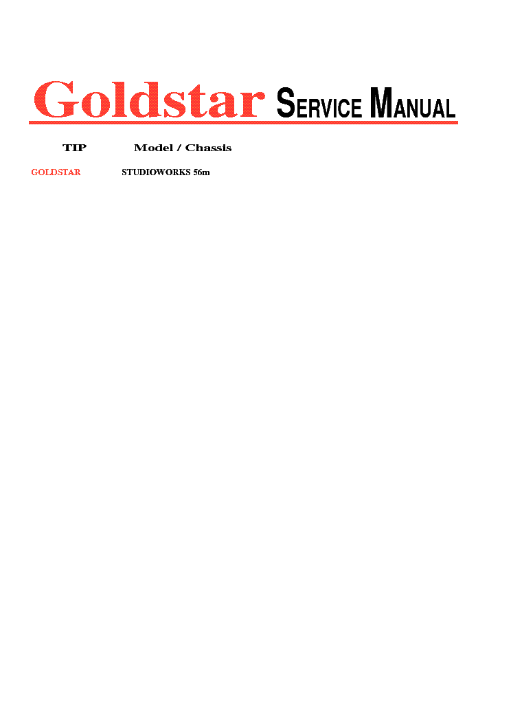 GOLDSTAR STUDIOWORKS56M SCH Service Manual download, schematics