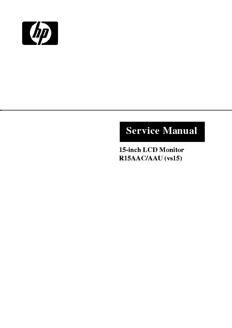 HP VS-15 service manual