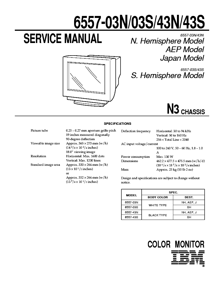 IBM 6557-03N 03S 43N 43S CHASSIS N3 Service Manual download, schematics ...