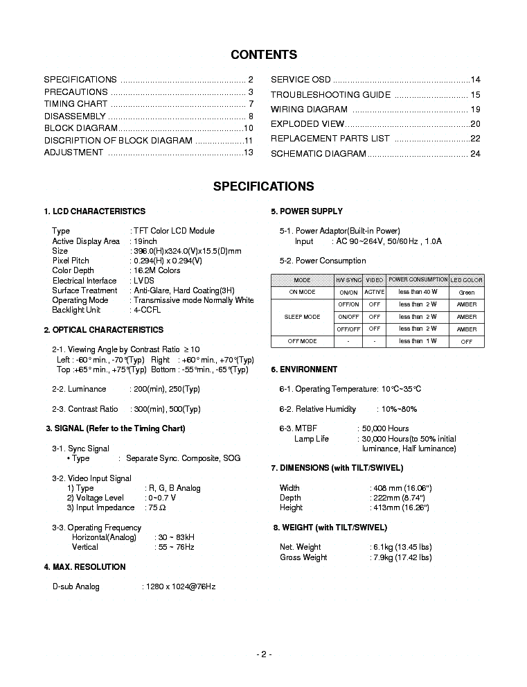 IBM L190 CH CL66 Service Manual download, schematics, eeprom, repair ...