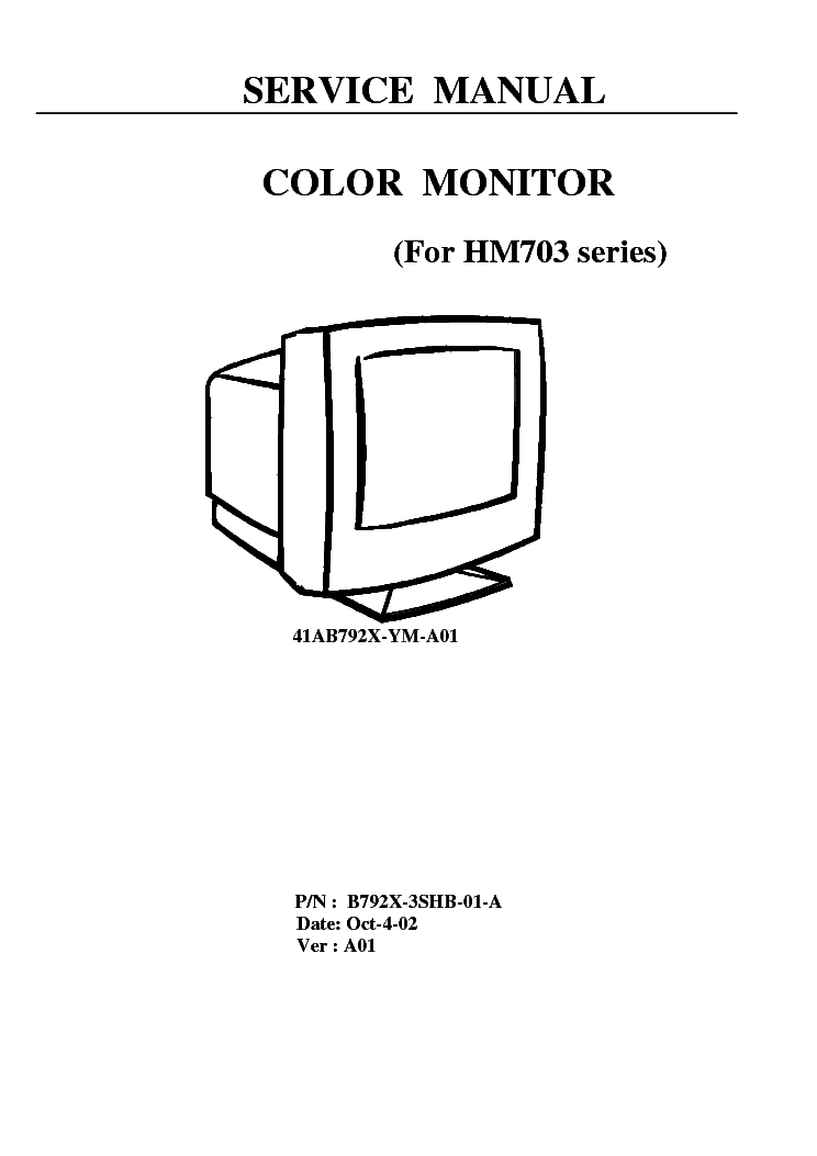 IIYAMA HM703A  service manual