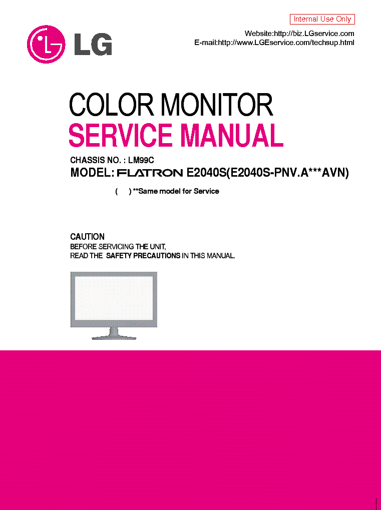 LG E2040S-PNV CHASSIS LM99C service manual