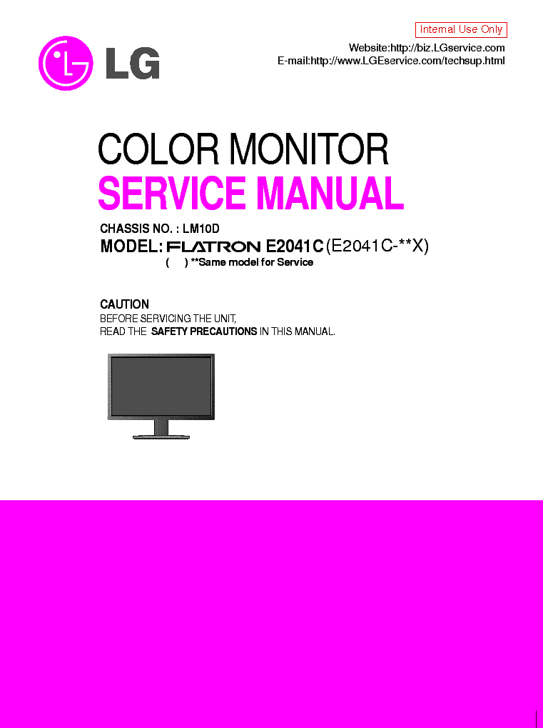 LG E2041C CHASSIS LM10D service manual
