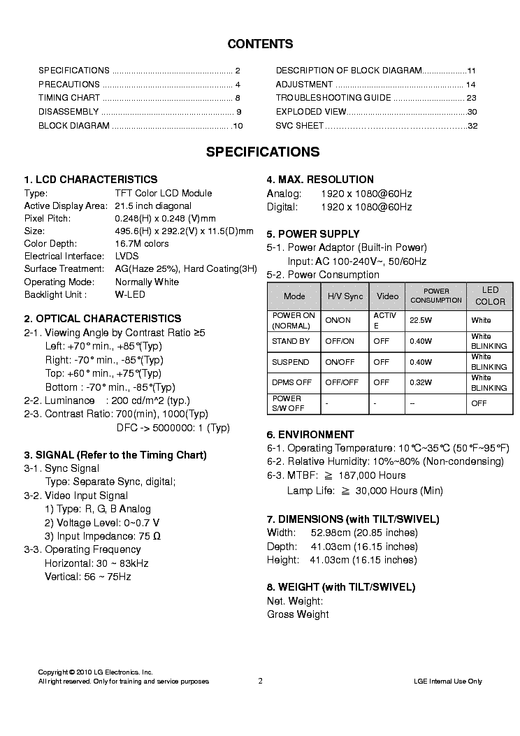 LG E2240S-PNQ service manual (2nd page)
