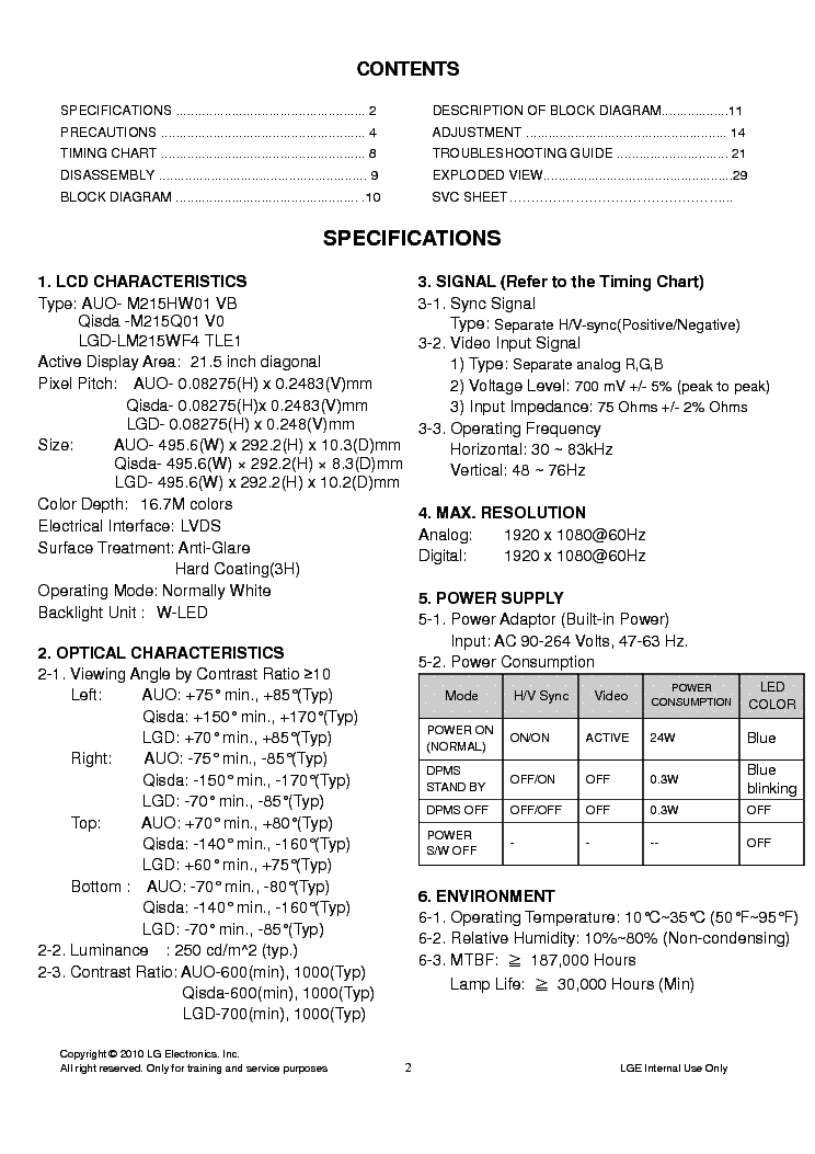 LG E2241T-BNQ Service Manual download, schematics, eeprom, repair info ...