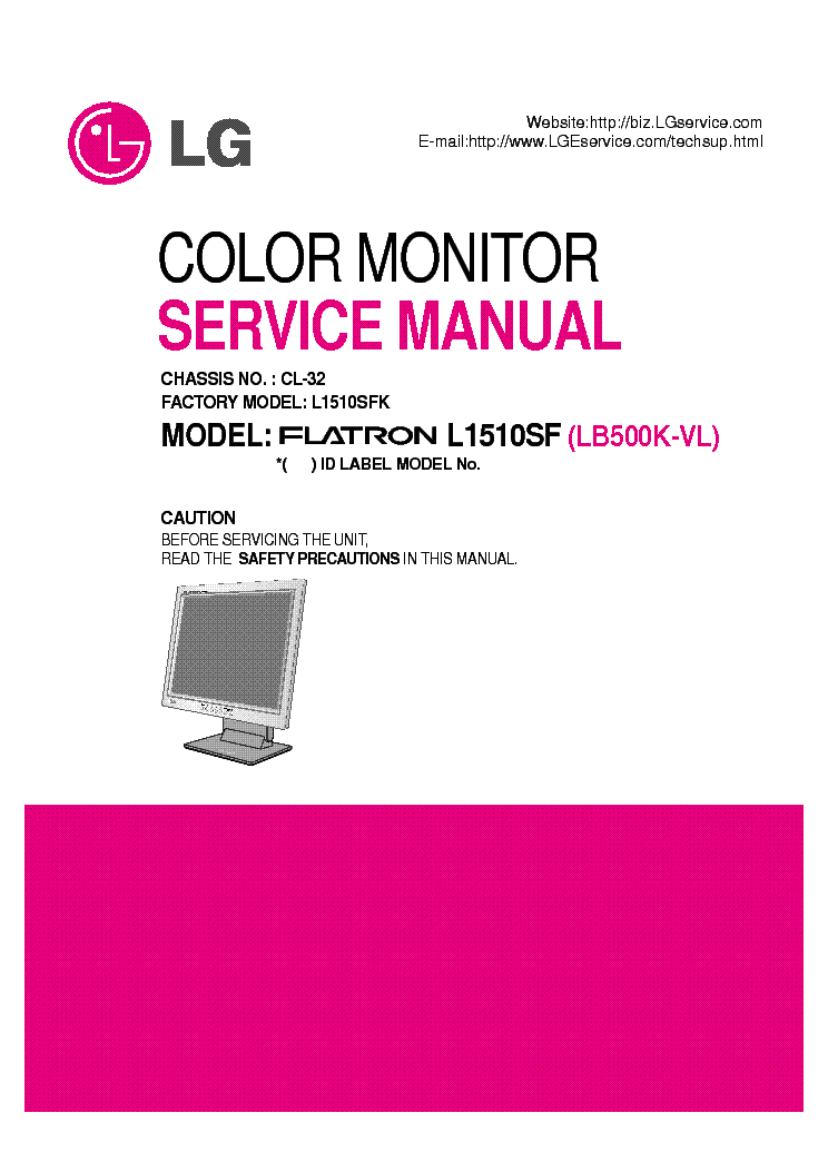 LG FLATRON L1510SFK-15INCH SM service manual