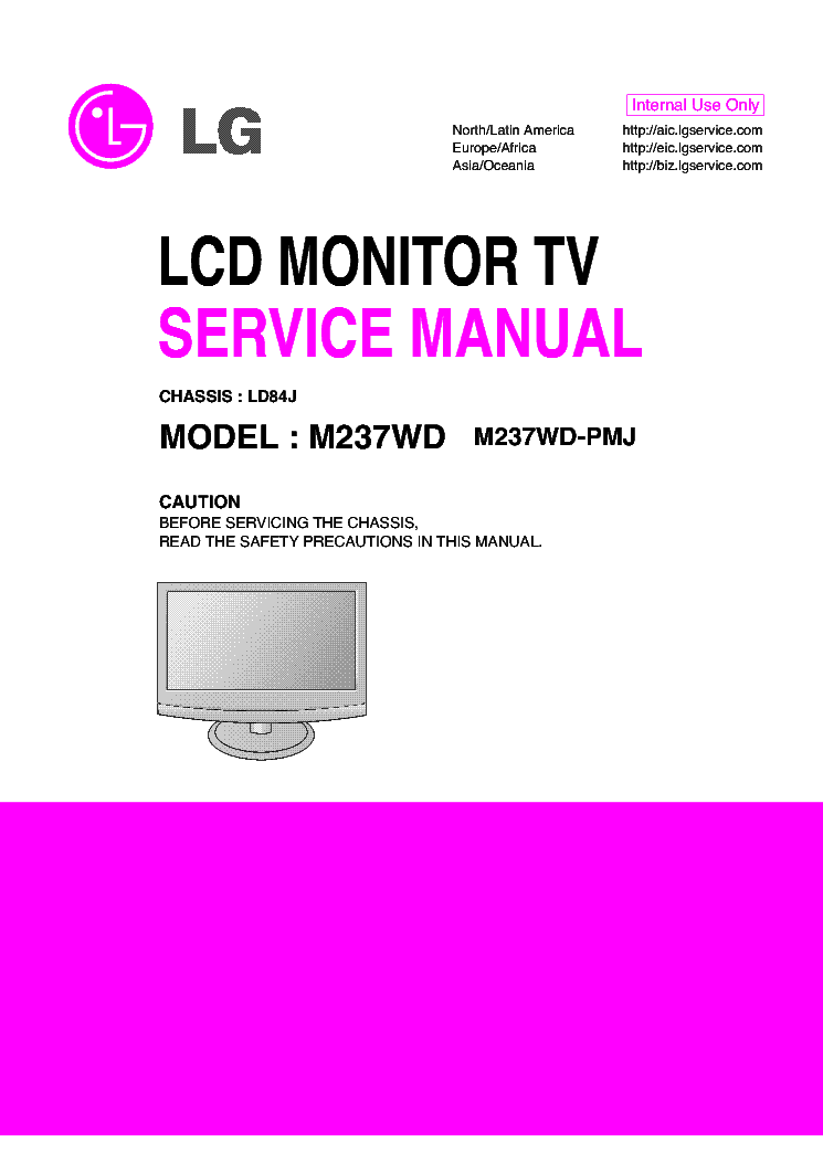 LG M197WD 227WD 237WD MFL49414510 CHASSIS LD84J service manual (1st page)