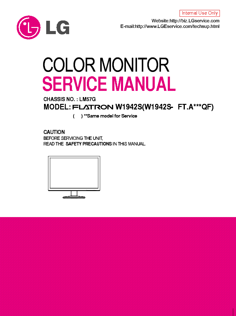 LG W1942S CHASSIS LM57G service manual (1st page)