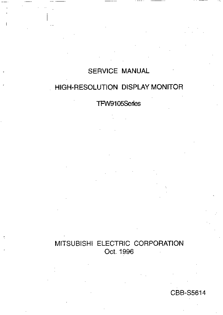 MITSUBISHI DIAMOND PRO 91TXM TFW9105 SERIES CHASSIS PCXAV-WZ ALSO KNOWN GATEWAY VIVITRON 1100 SM service manual