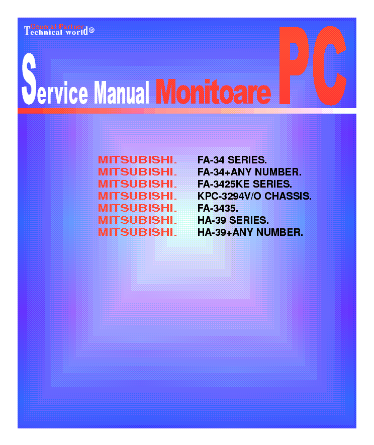 MITSUBISHI FA-34 FA-3425KE FA-3435 HA-39 KPC-3294V SM service manual