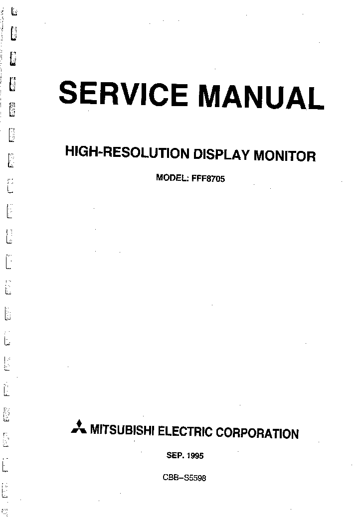 MITSUBISHI FFF8705 SM service manual