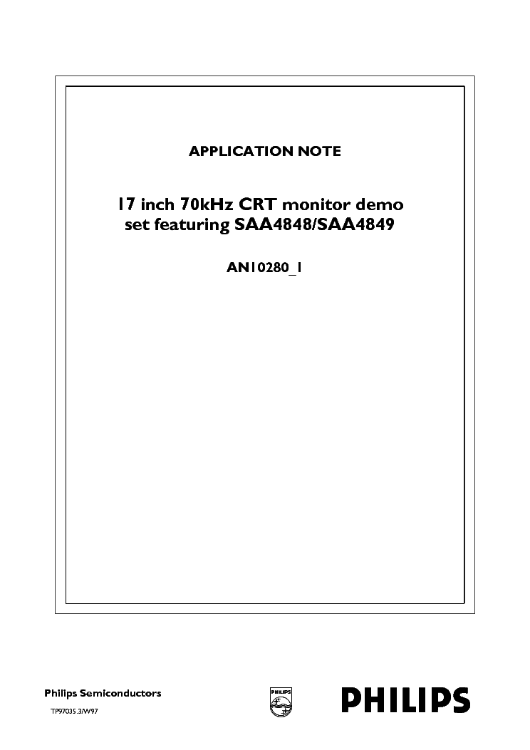PHILIPS SAA4848 SAA4849 AN10280 CHASSIS 70KHZ SM service manual