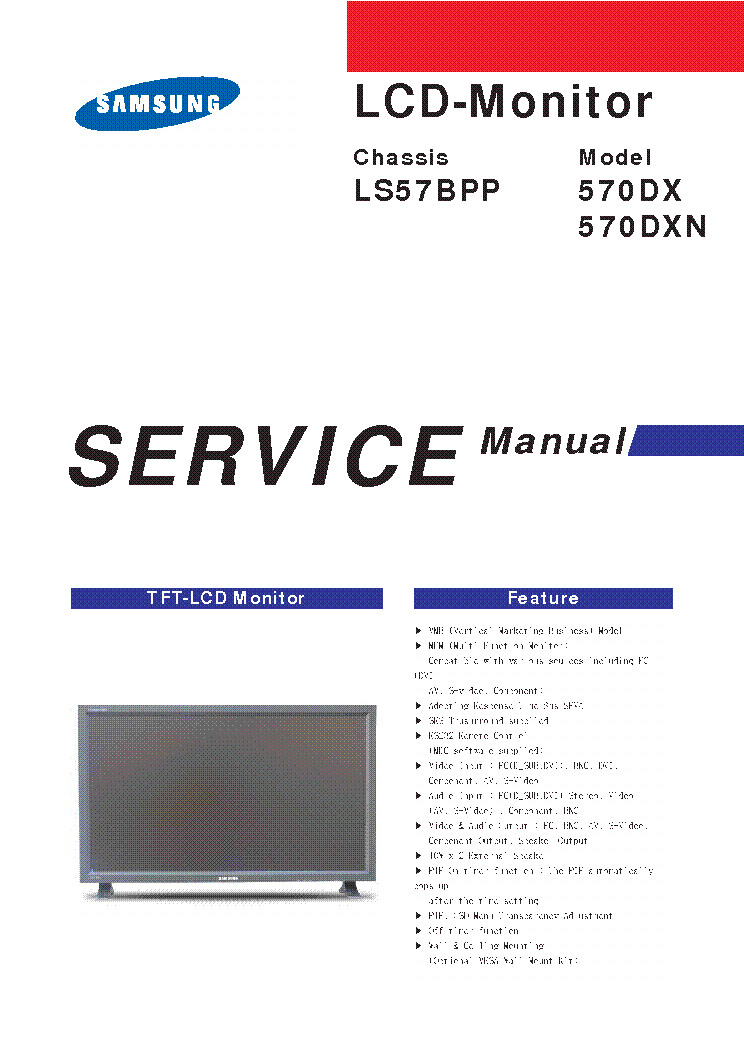 SAMSUNG 570DX DXN CHASSIS LS57BPP SM Service Manual download ...