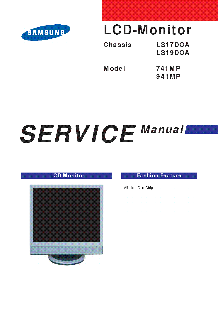 SAMSUNG 741MP 941MP CH LS17DOA LS19DOA Service Manual download ...