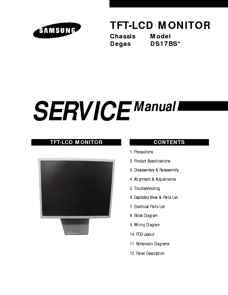 SAMSUNG DS17BSX CH DEGAS service manual