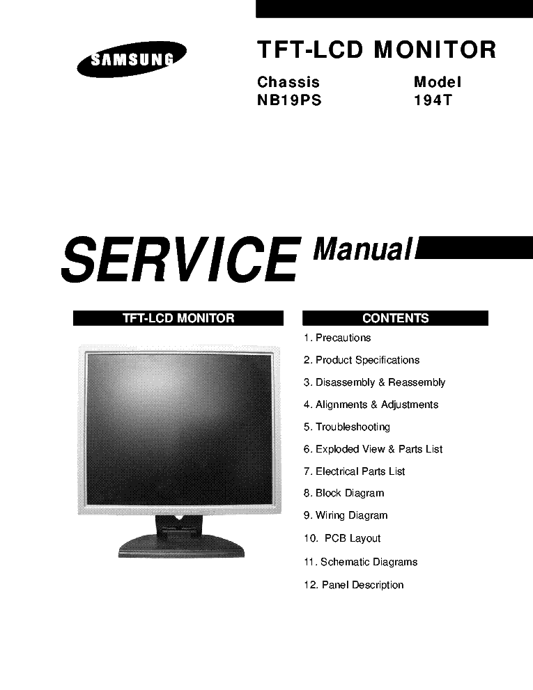 SAMSUNG NB19PS 194T service manual