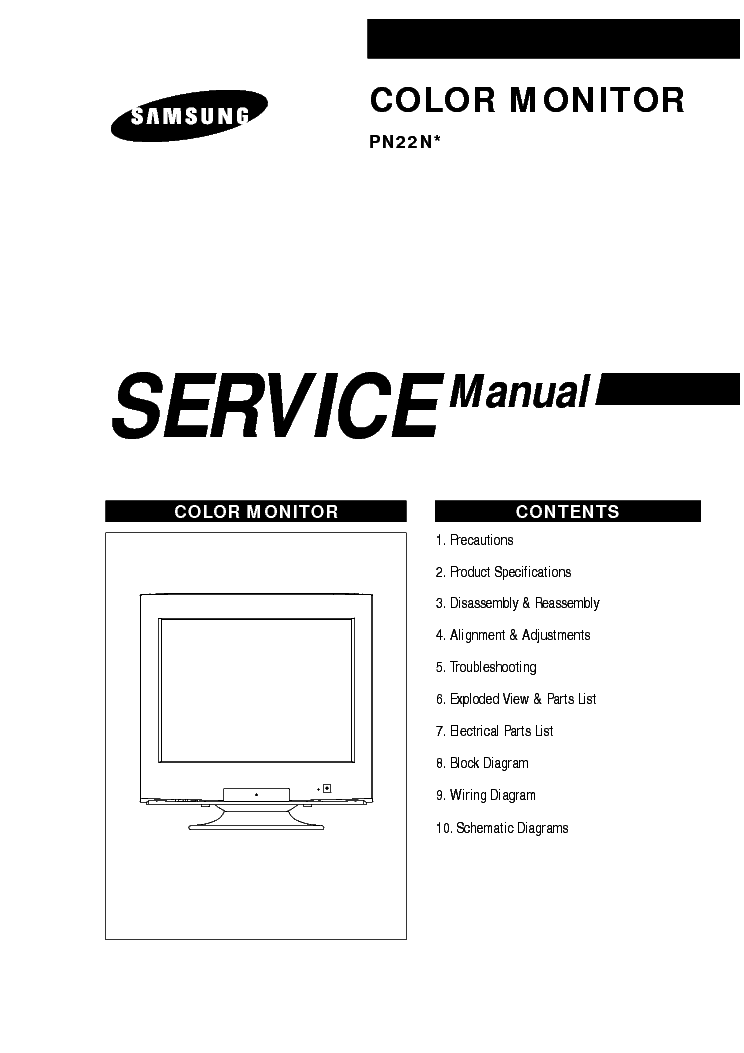 SAMSUNG PN22NX CRT MONITOR service manual