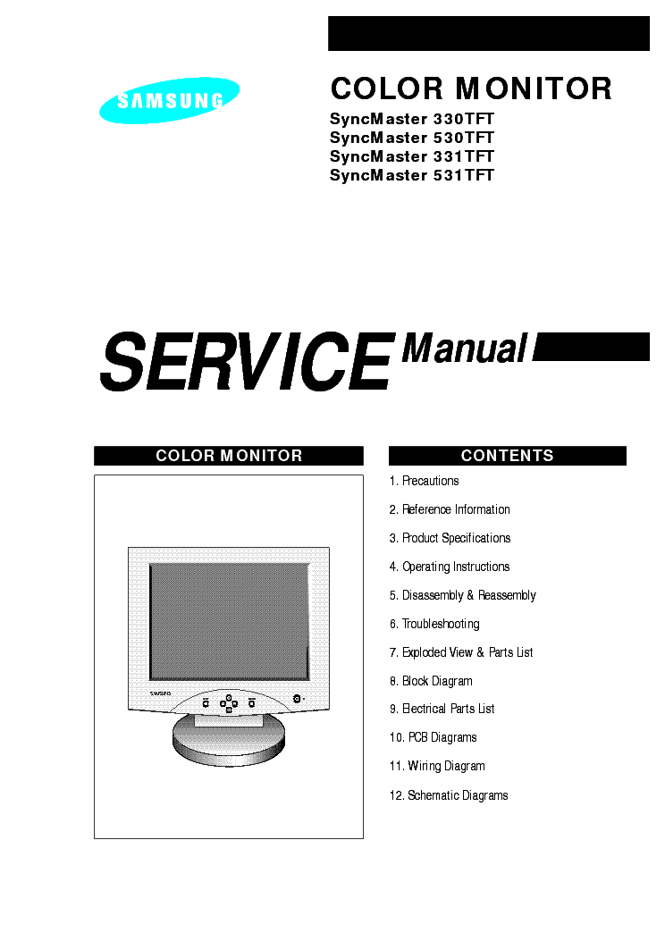 SAMSUNG SYNCMASTER 330 331 530 531TFT service manual