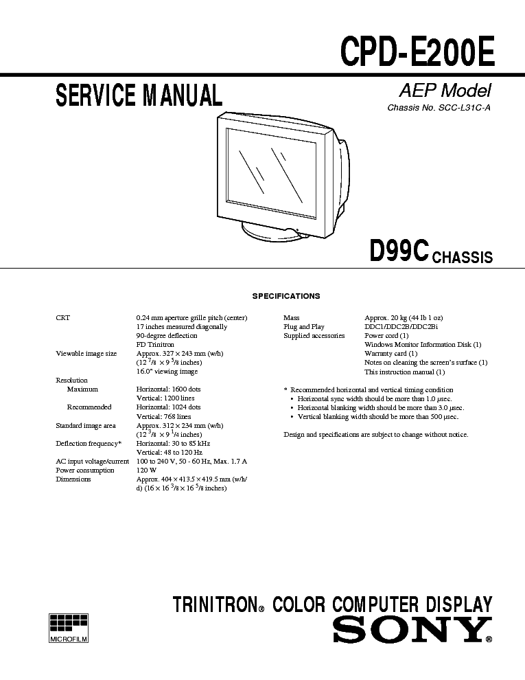 SONY-E200E service manual
