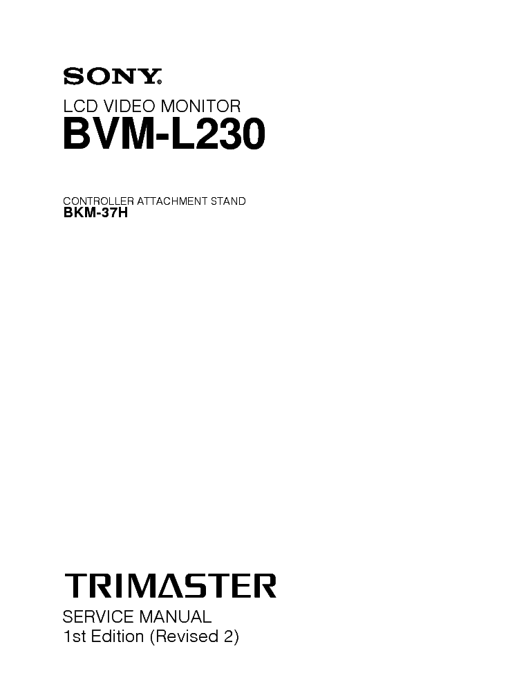 SONY BVM-L230 SM service manual