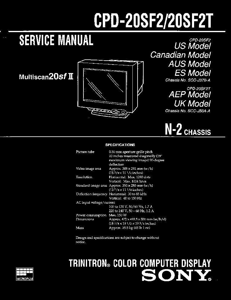 SONY CPD-20SF2 CHASSIS N-2 SM service manual