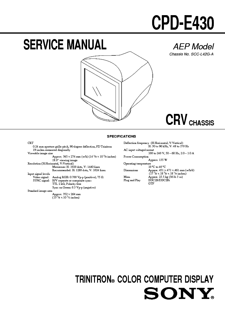 SONY CPD-E430 CH CRV service manual