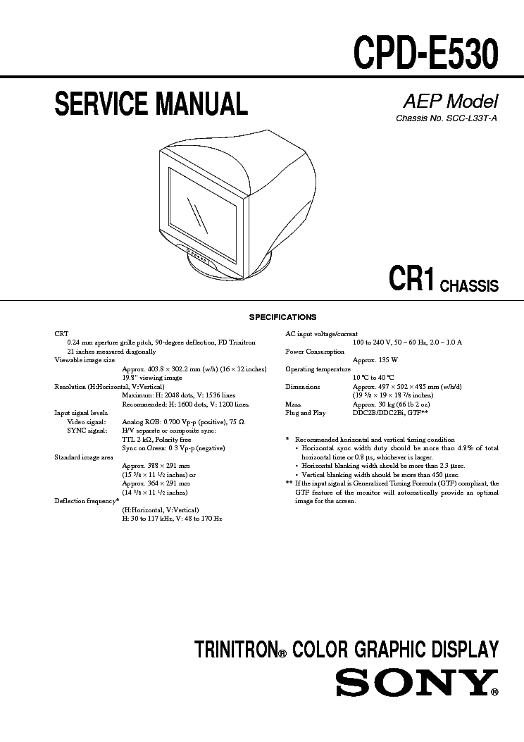 SONY CPD-E530 CHASSIS CR1 SM service manual