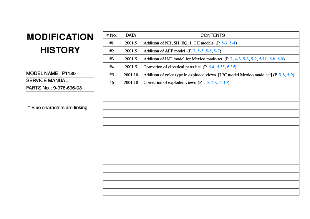SONY P1130 CR1 service manual