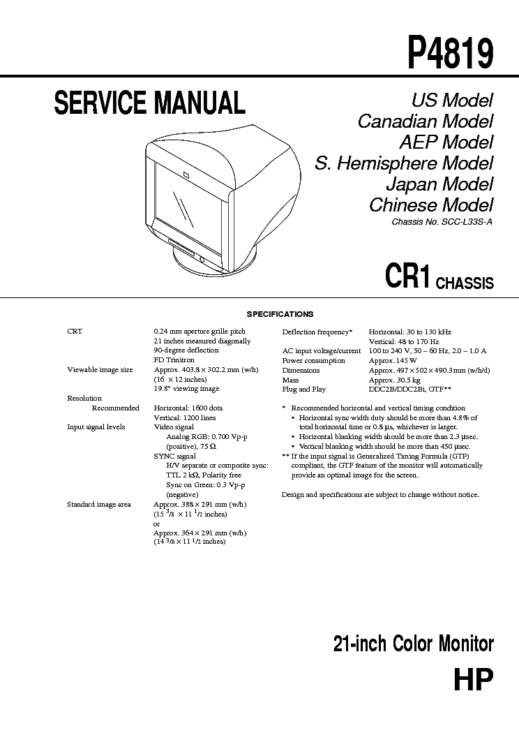 SONY P4819 SM service manual