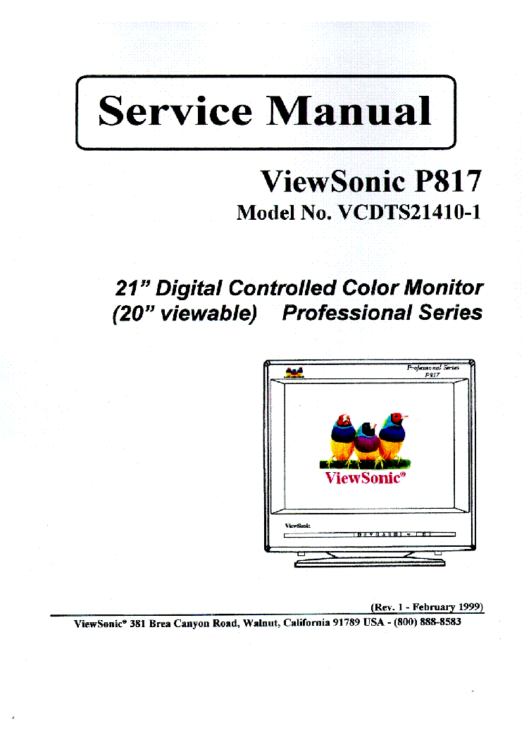 VIEWSONIC-P817 service manual