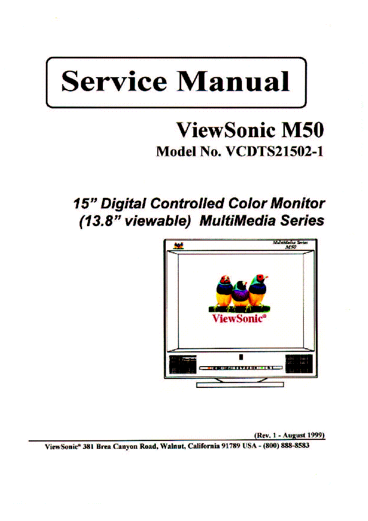 VIEWSONIC M50 SERVICE MANUAL service manual