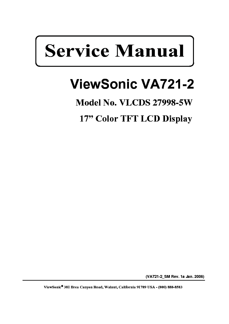 VIEWSONIC VA721-2 SM service manual