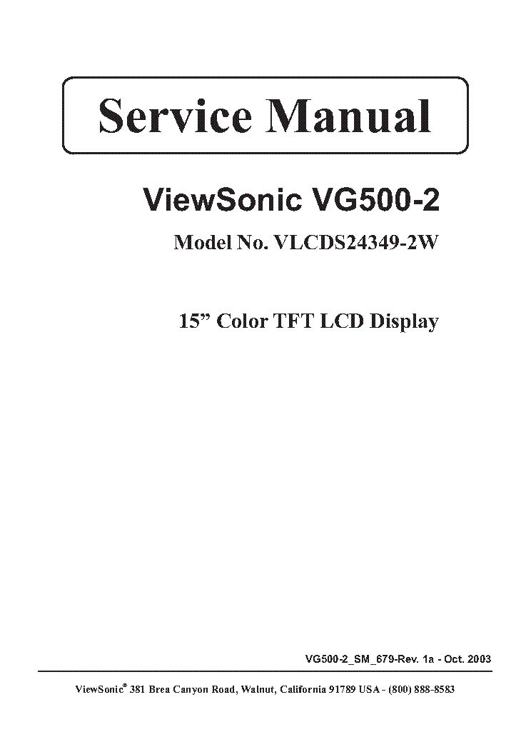 VIEWSONIC VG500-2 SM 1A service manual