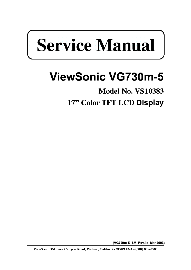VIEWSONIC VG730M-5-VS10383- service manual