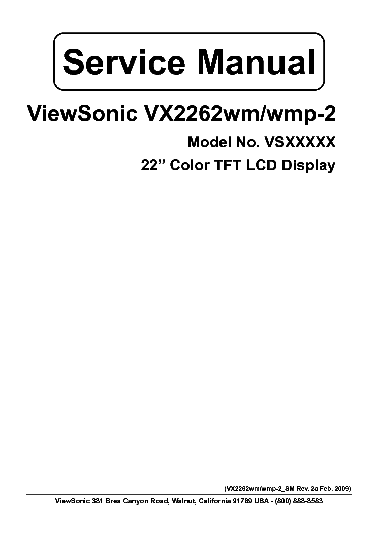VIEWSONIC VX2262WMP-2-VX2262WM-2 service manual