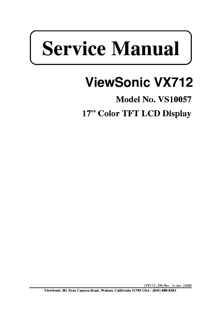 VIEWSONIC VX712 VS10057 REV1A service manual