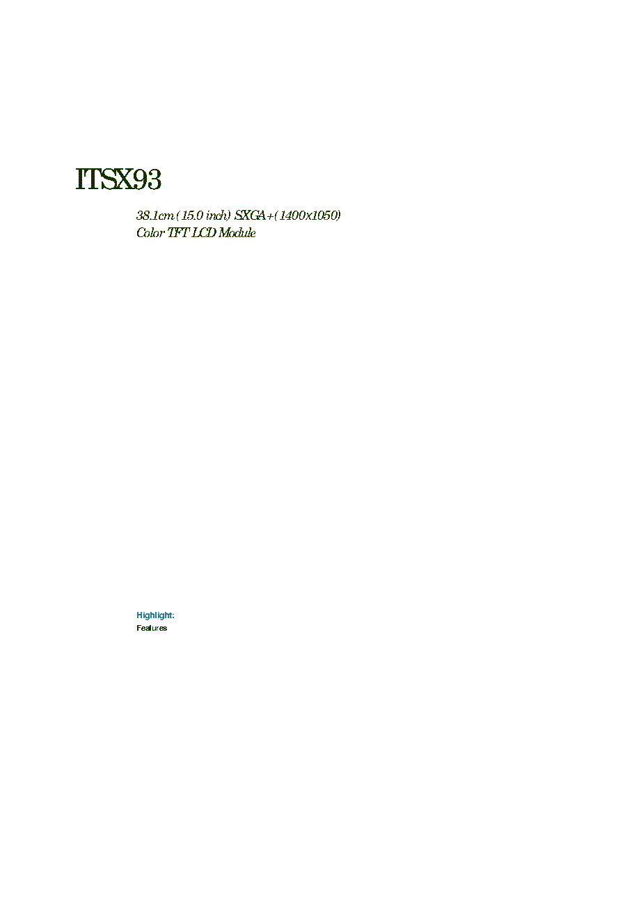 IDTECH ITSX93 LCDPANEL DATASHEET service manual (1st page)