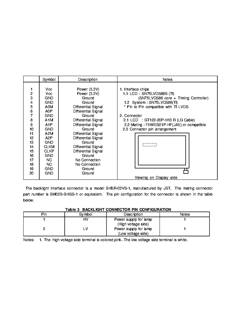 LP150X08 DATASHEET PDF