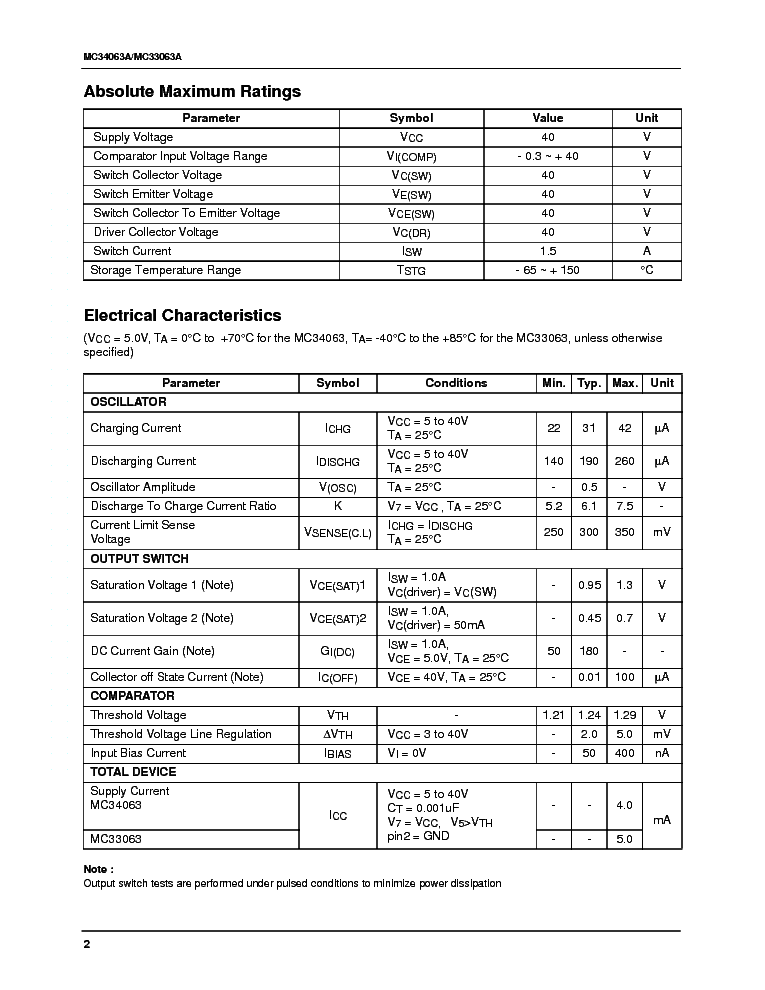 MC34063A Service Manual download, schematics, eeprom, repair info for ...